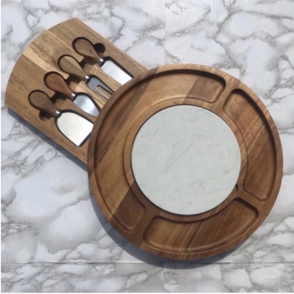 Round Charcuterie Board with Drawer & Tools